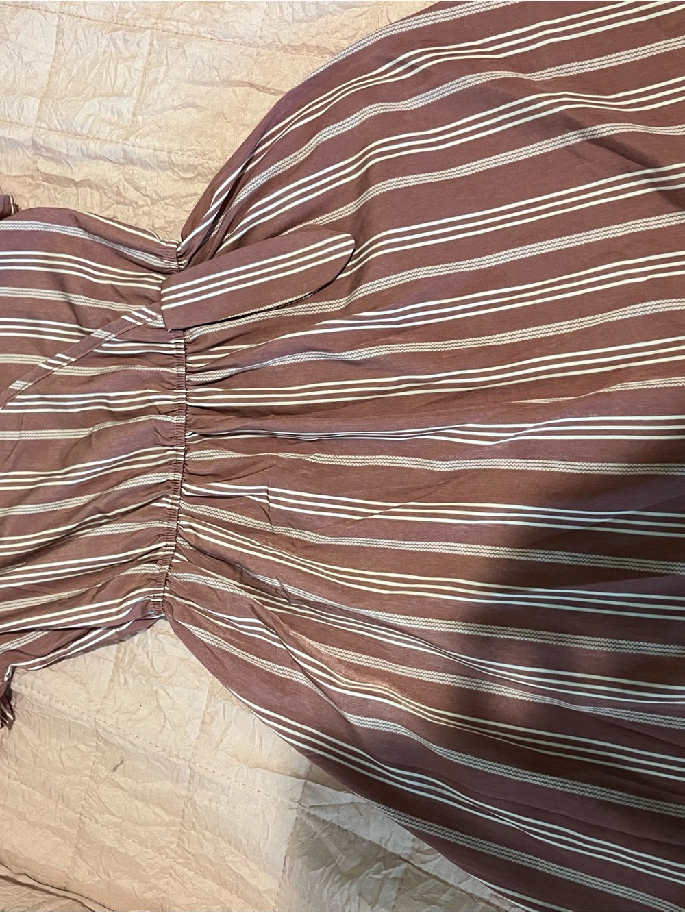 Casual Girls' Striped Rust Dress with Belt